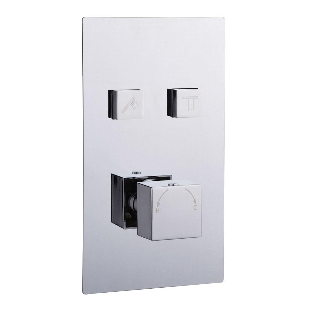 An image of Trinity Square Dual Outlet Push Button Thermostatic Shower Valve