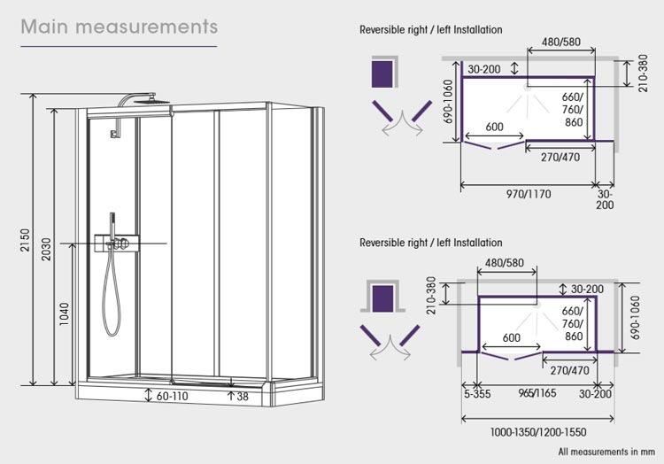 Kinedo Kinemagic 1200mm x 900mm Design Corner Watertight Sliding Door ...