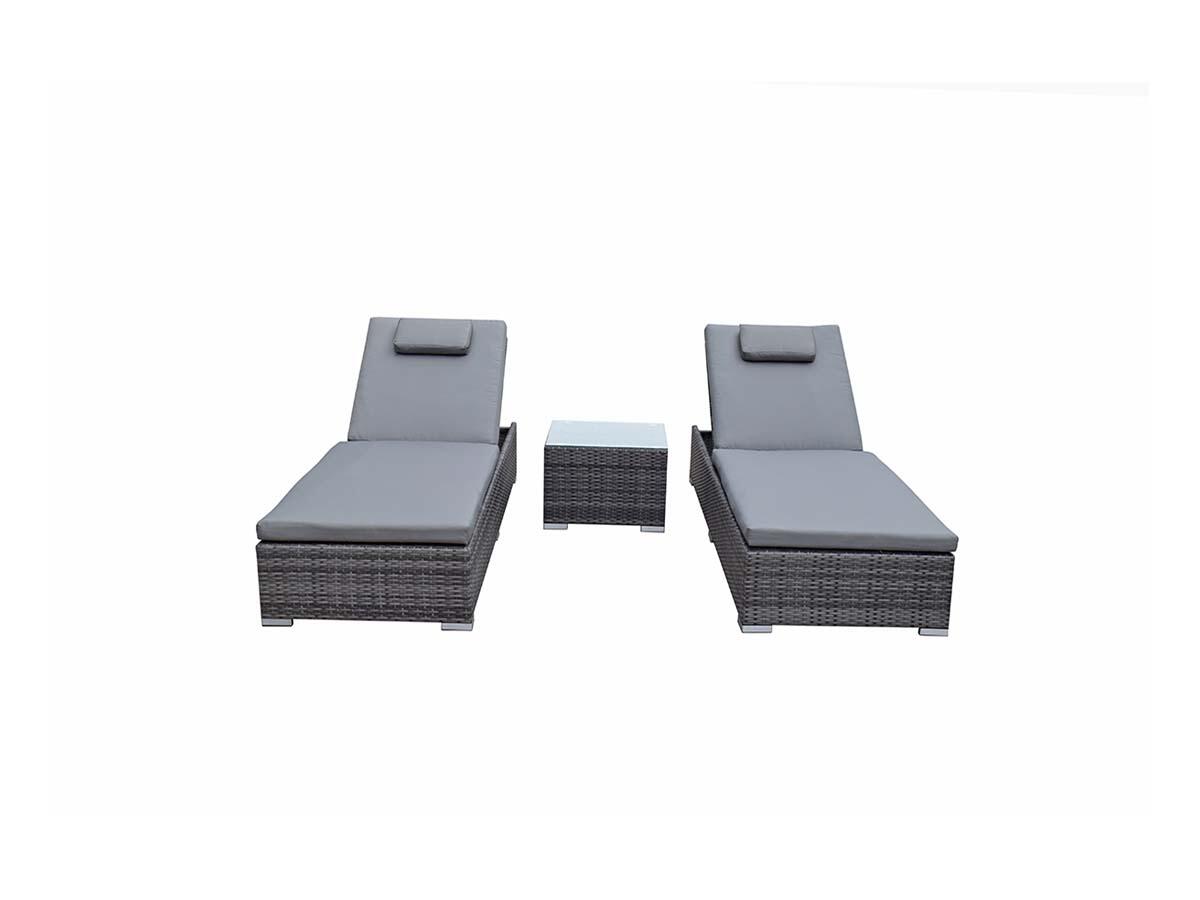 An image of Signature Weave Jessica Pair Of Sun Loungers Grey Garden Furniture