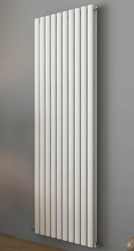 An image of Princia Vertical Double White Oval Panel Radiator 1800Mm X 590Mm