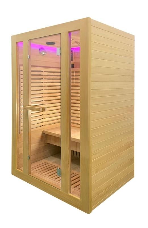 An image of Xl Deluxe Tall 2 Person Carbon Home Infrared Sauna 1200Mm X 1050Mm X 2100Mm