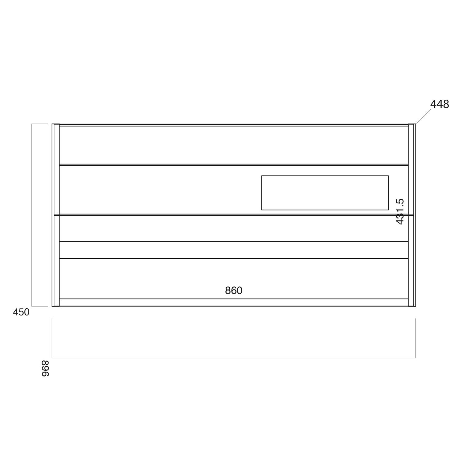 Scudo Bella 896mm wall hung vanity unit in matt grey melamine