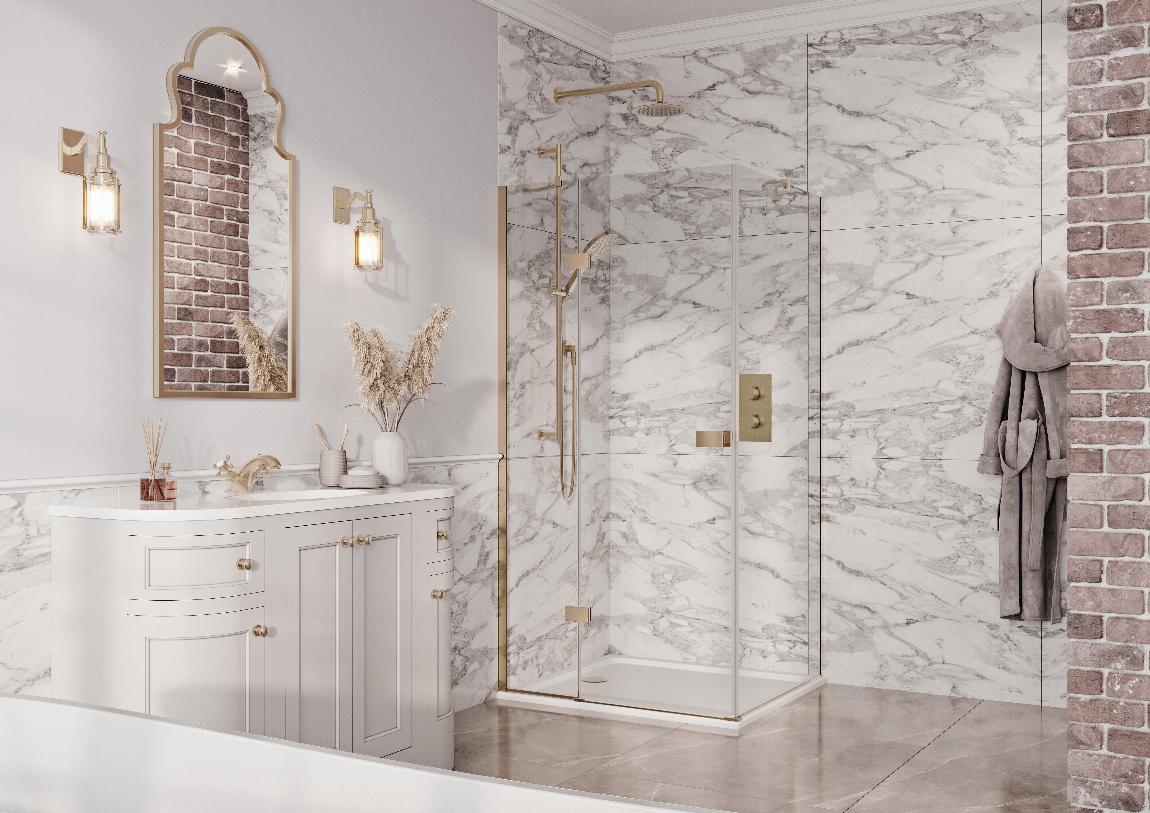 Scudo 6mm frameless side panel, clear glass with chrome frame, 1900mm height