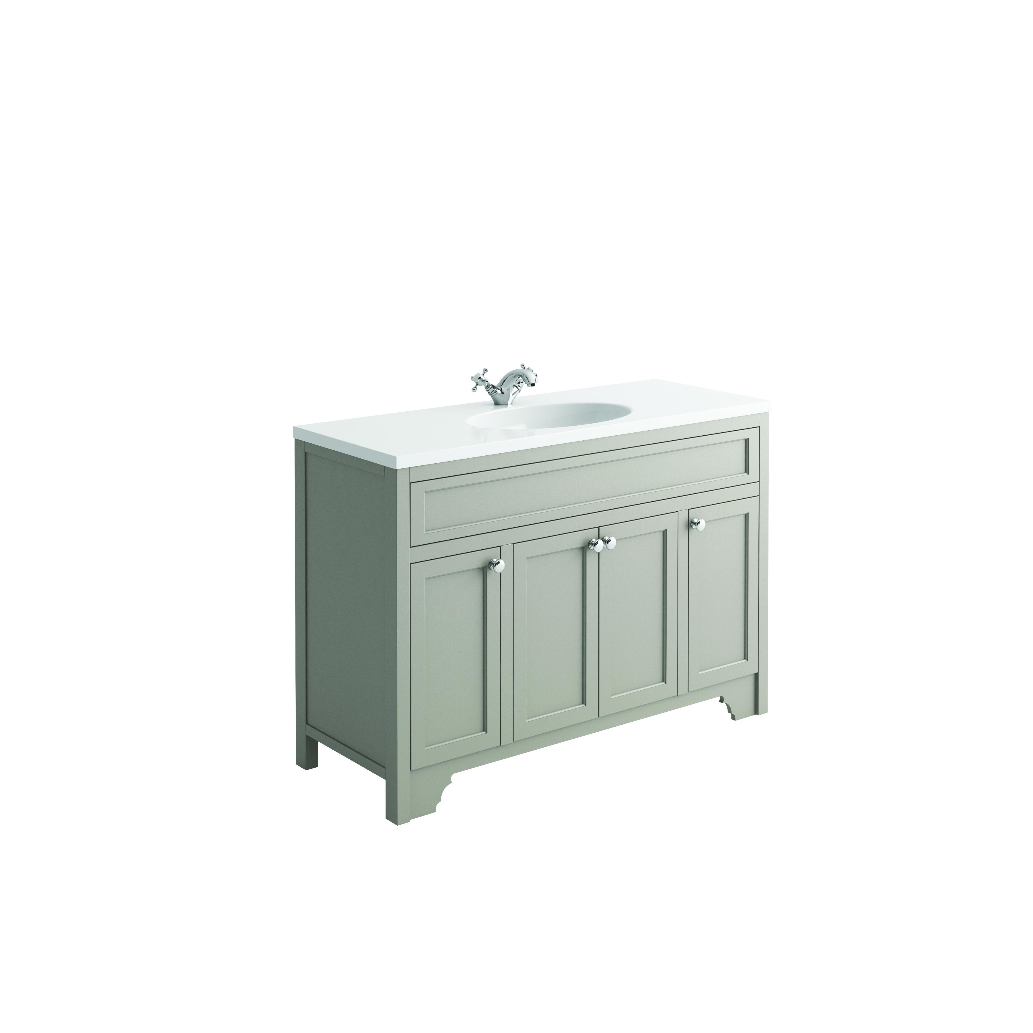 Scudo Duchy 1200mm floorstanding vanity unit in Dovetail Grey, traditional style