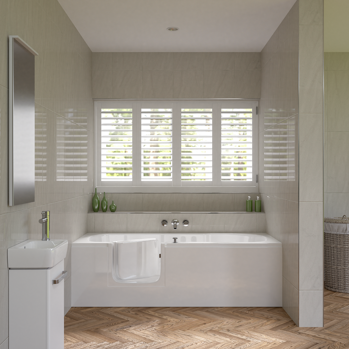 An image of Aventis Left Hand Walk In Bath Without Lift 1700Mm X 700Mm
