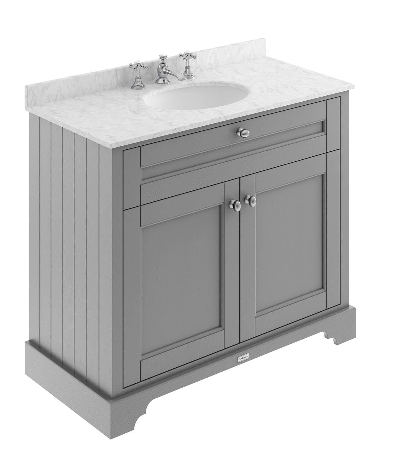 Hudson Reed Old London Traditional Storm Grey 1000mm & Marble