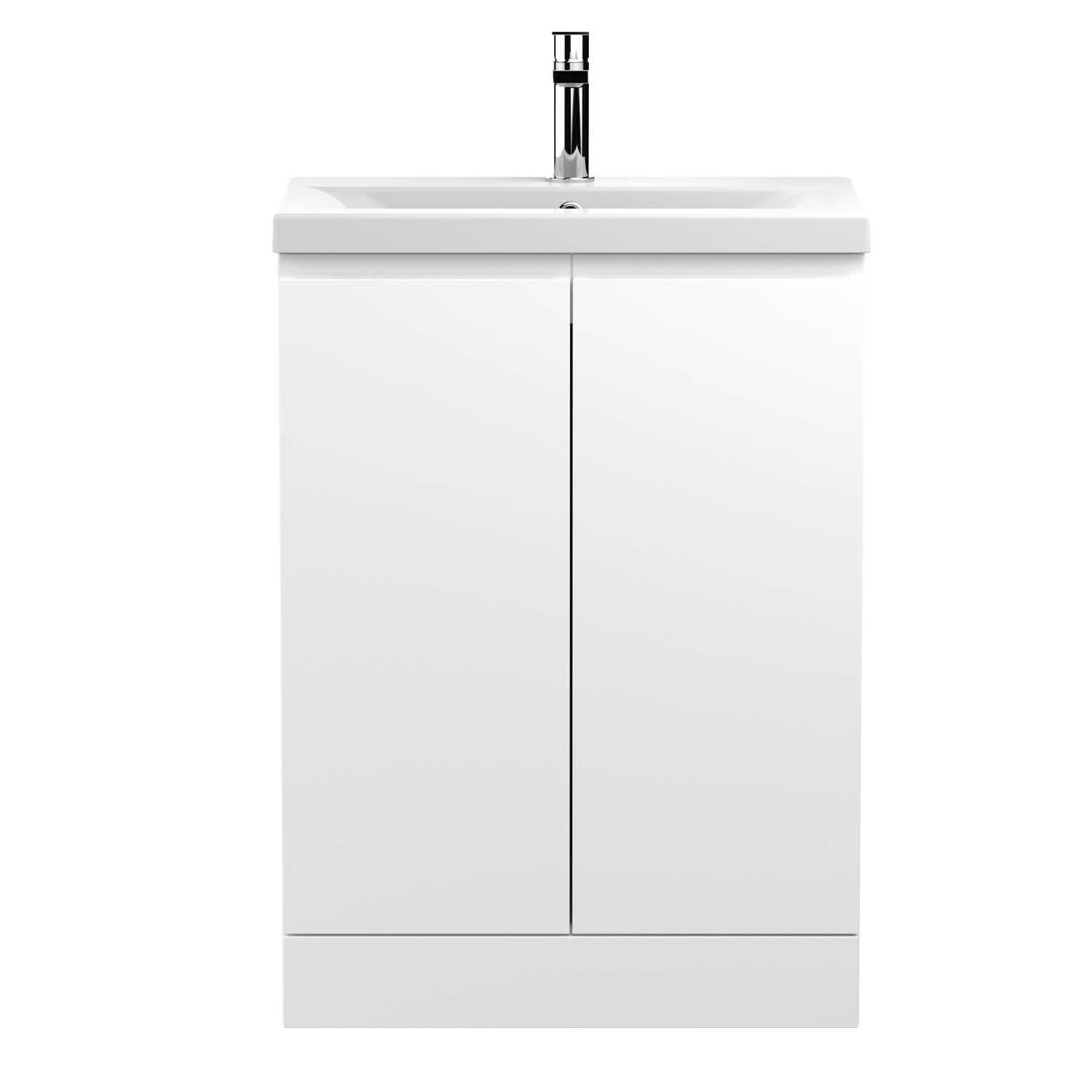 Hudson Reed Urban White 600mm Floor Standing 2Door Vanity Unit & Basin