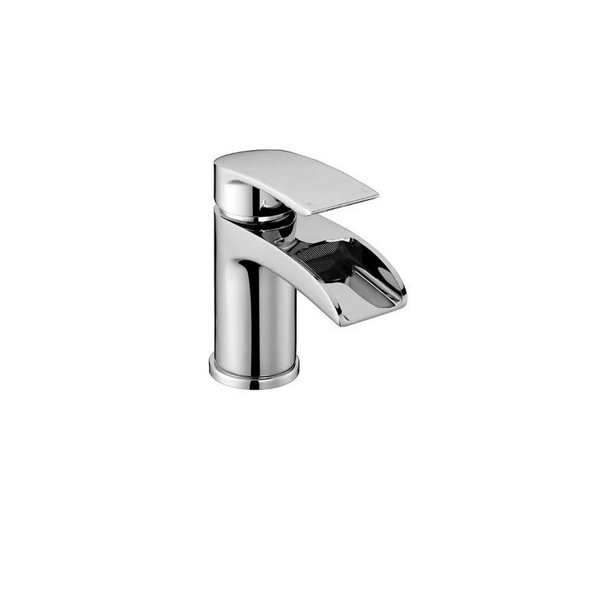 An image of Vino Waterfall Spout Mono Basin Mixer With Push Waste