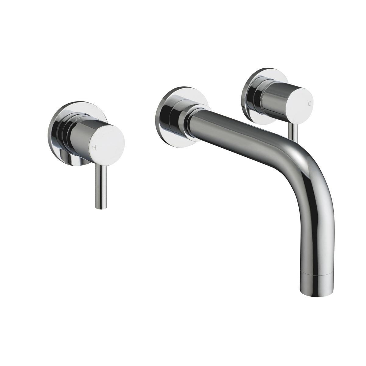 An image of Zico 3-Hole Wall Mounted Basin Mixer Tap - Chrome