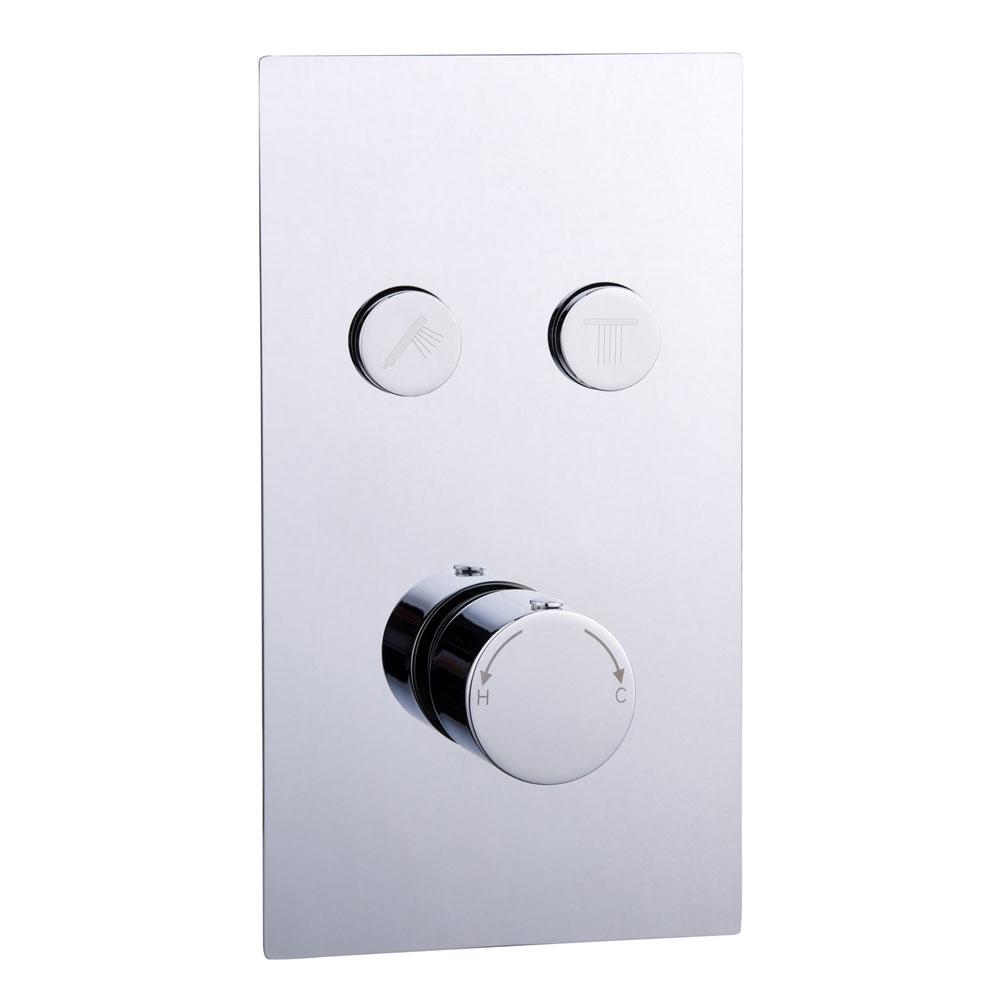 An image of Trinity Round Dual Outlet Push Button Thermostatic Shower Valve