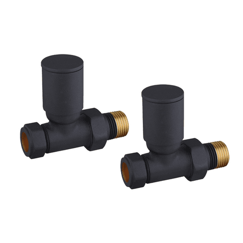 An image of Trinity Modern Round Anthracite Straight Valves