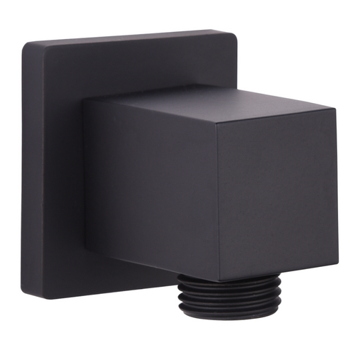 An image of Trinity Orca Matt Black - Square Wall Outlet Elbow