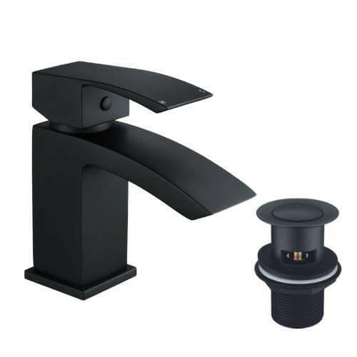 An image of Trinity Brecon Orca Mono Mixer Tap & Waste Black