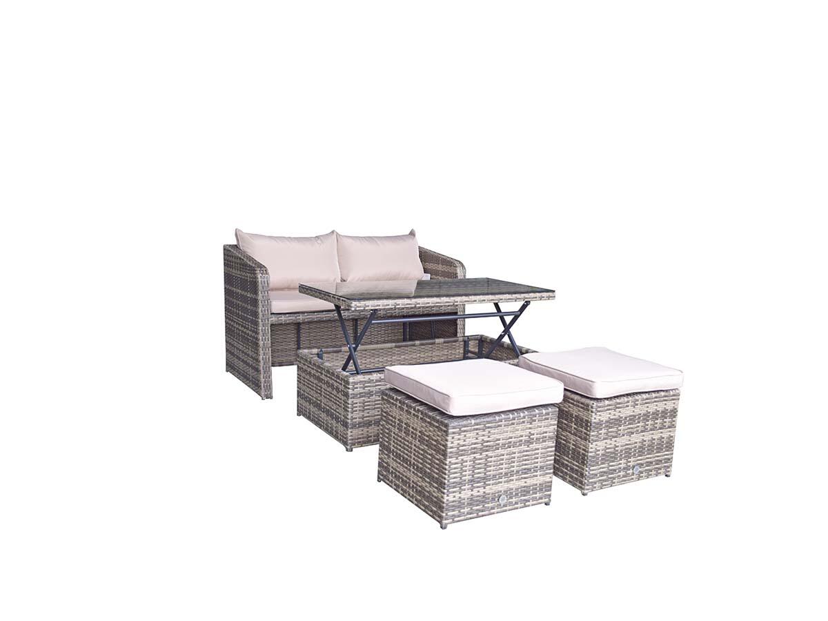An image of Signature Weave Gemma Compact Sofa Set Mixed Brown Garden Furniture