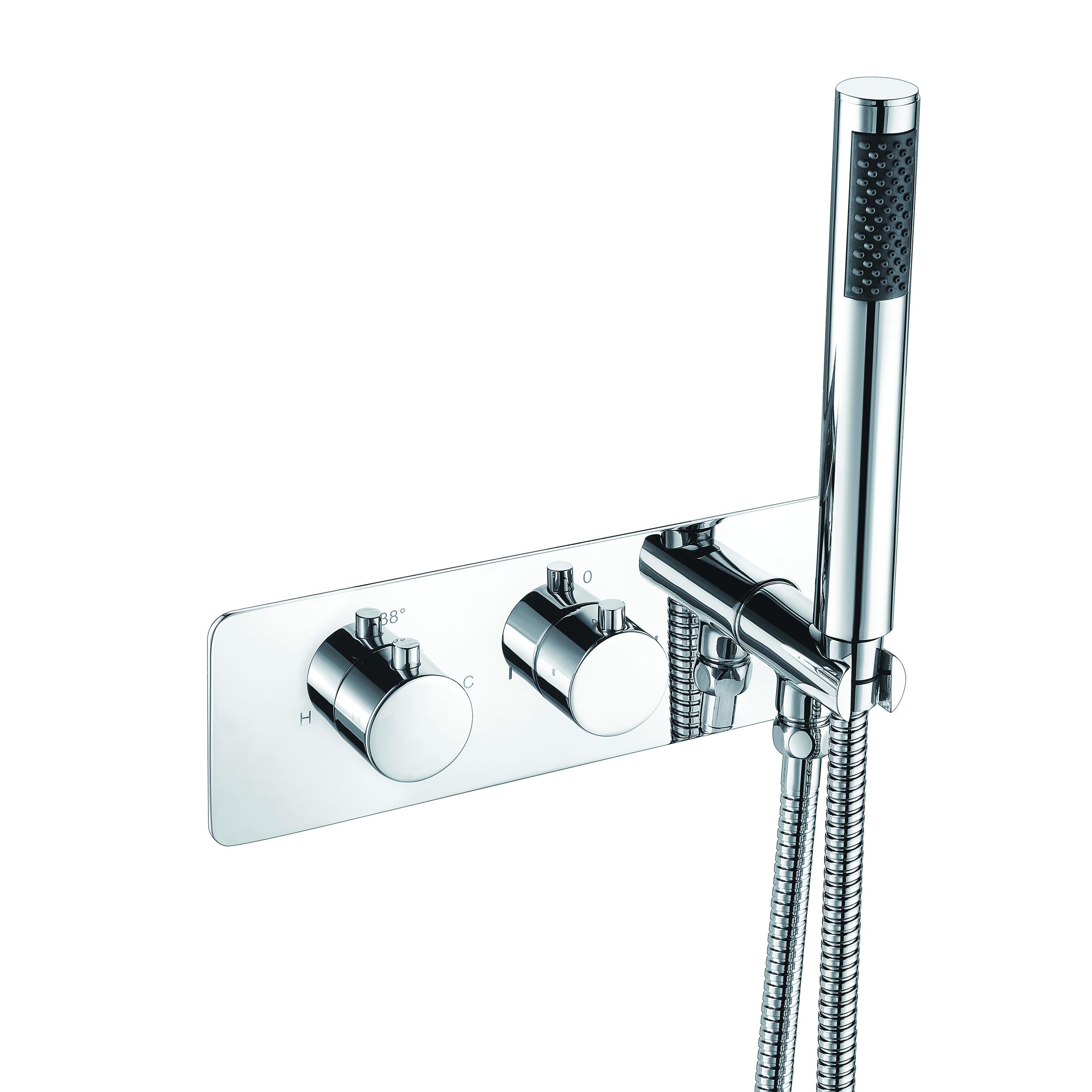 Scudo Round Concealed Shower Valve with Diverter in Brass and Chrome finish
