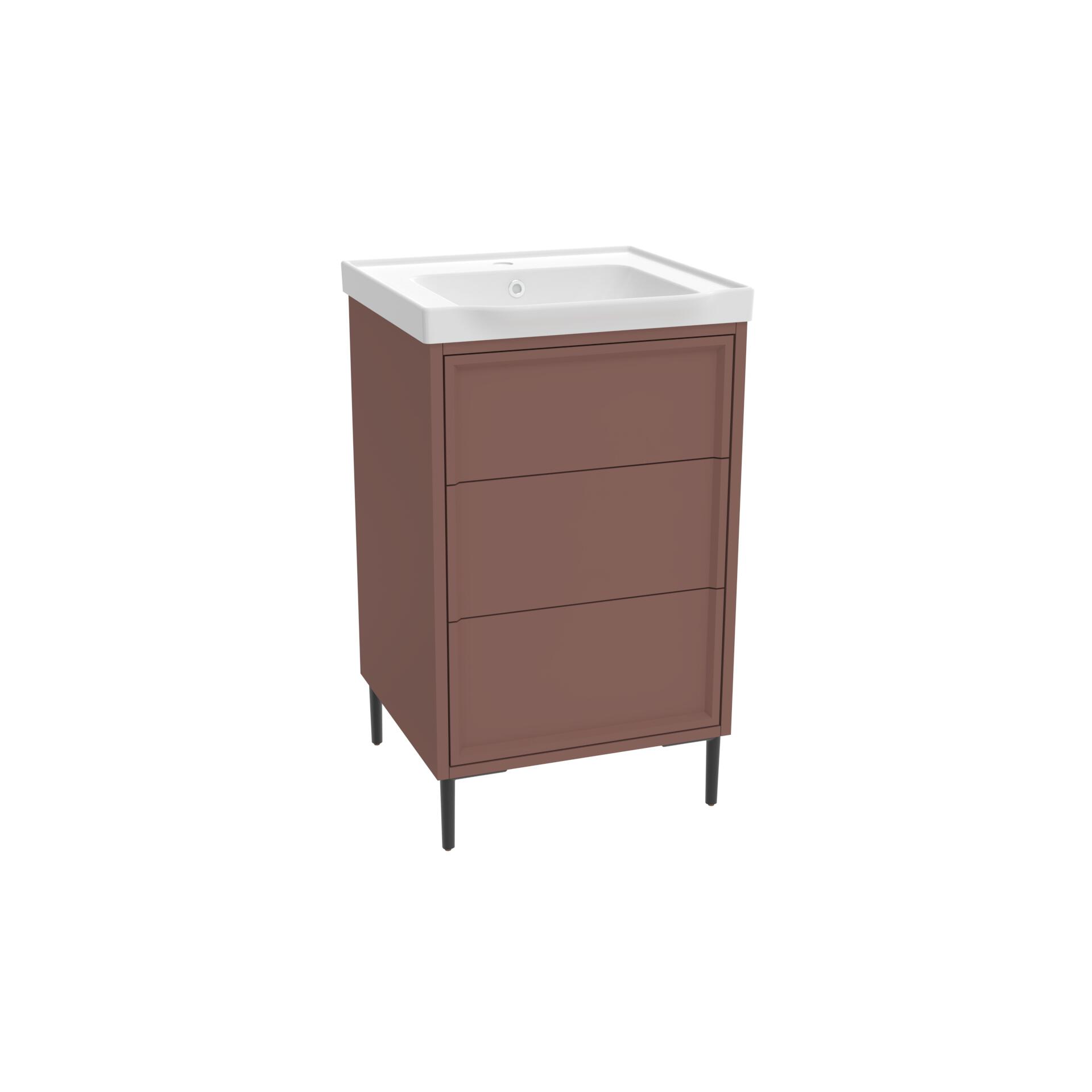 Scudo Bota Earth Red painted MDF freestanding vanity unit 505mm wide