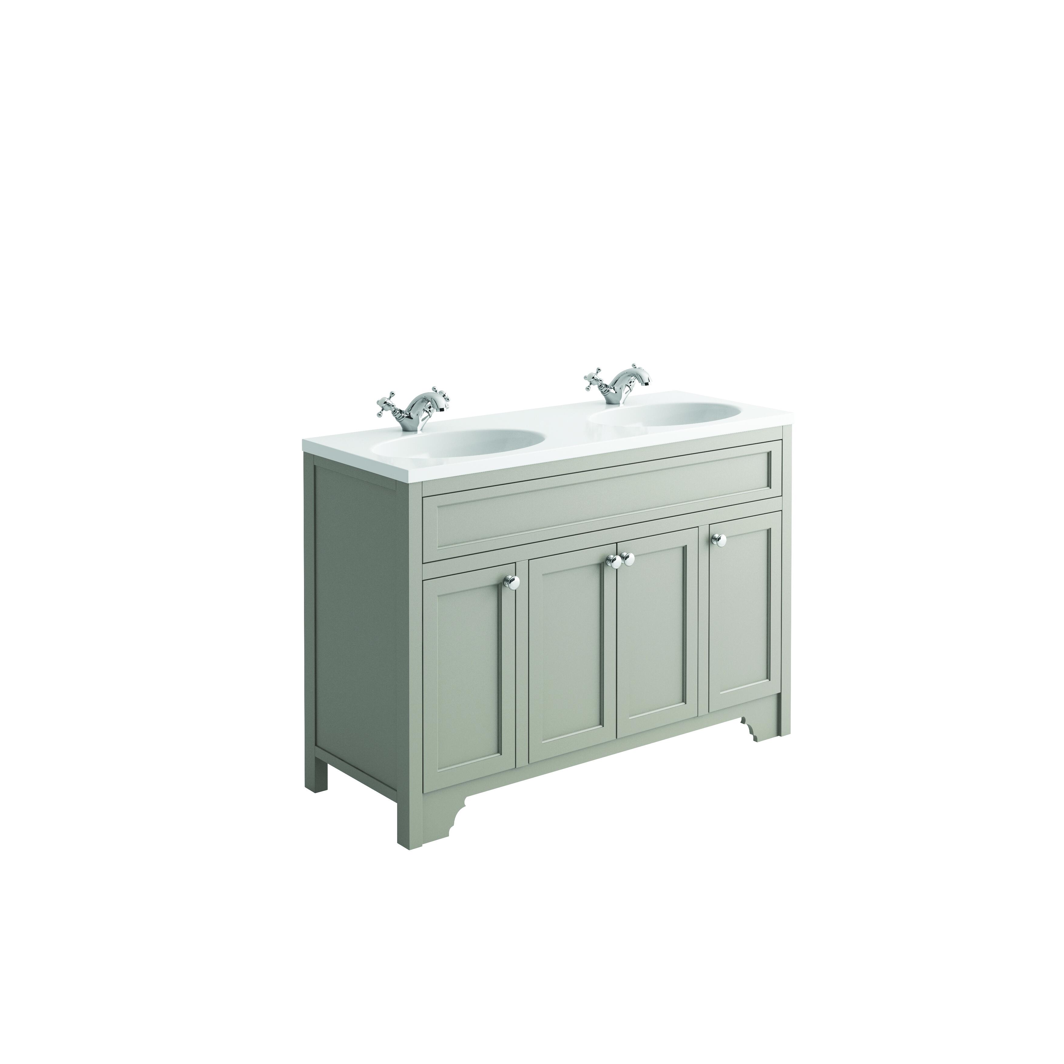 Scudo Duchy 1200mm floorstanding vanity unit in Dovetail Grey, traditional style