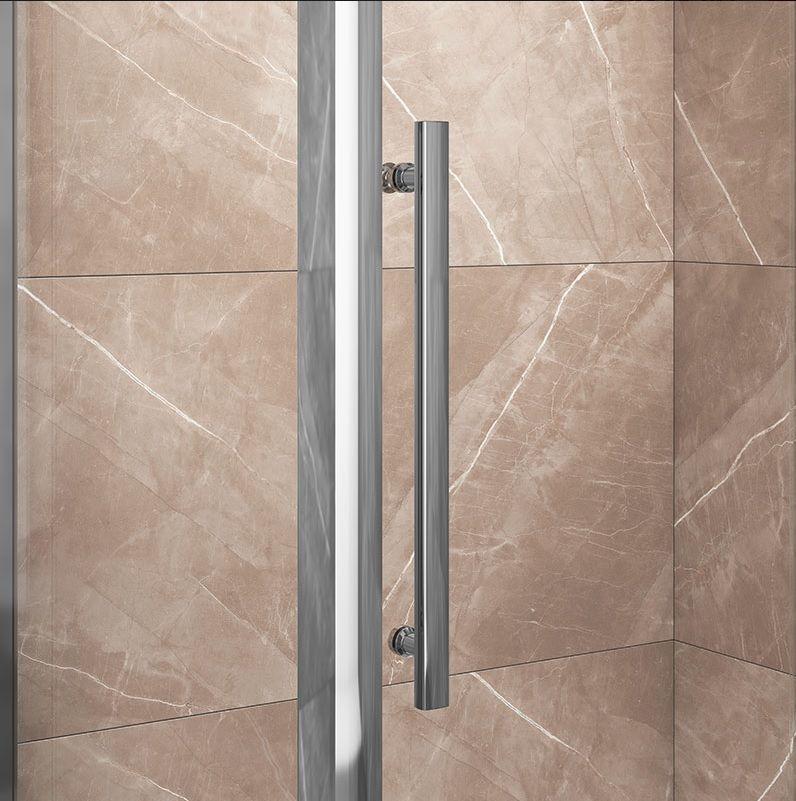 Jupiter Cass Hinged Shower Door Chrome Profile 760mm Wide 8mm Easy