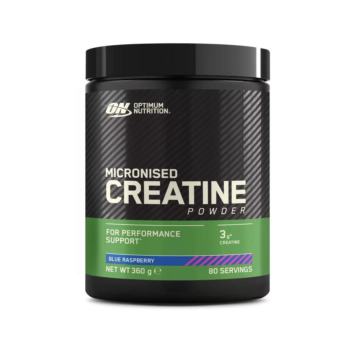 Optimum Nutrition Micronised Creatine Powder Blue Raspberry 2 × 360g | AKNZ