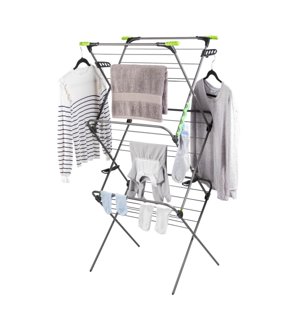Efficient Drying Solution Minky Black Foldable Laundry Airer 27m