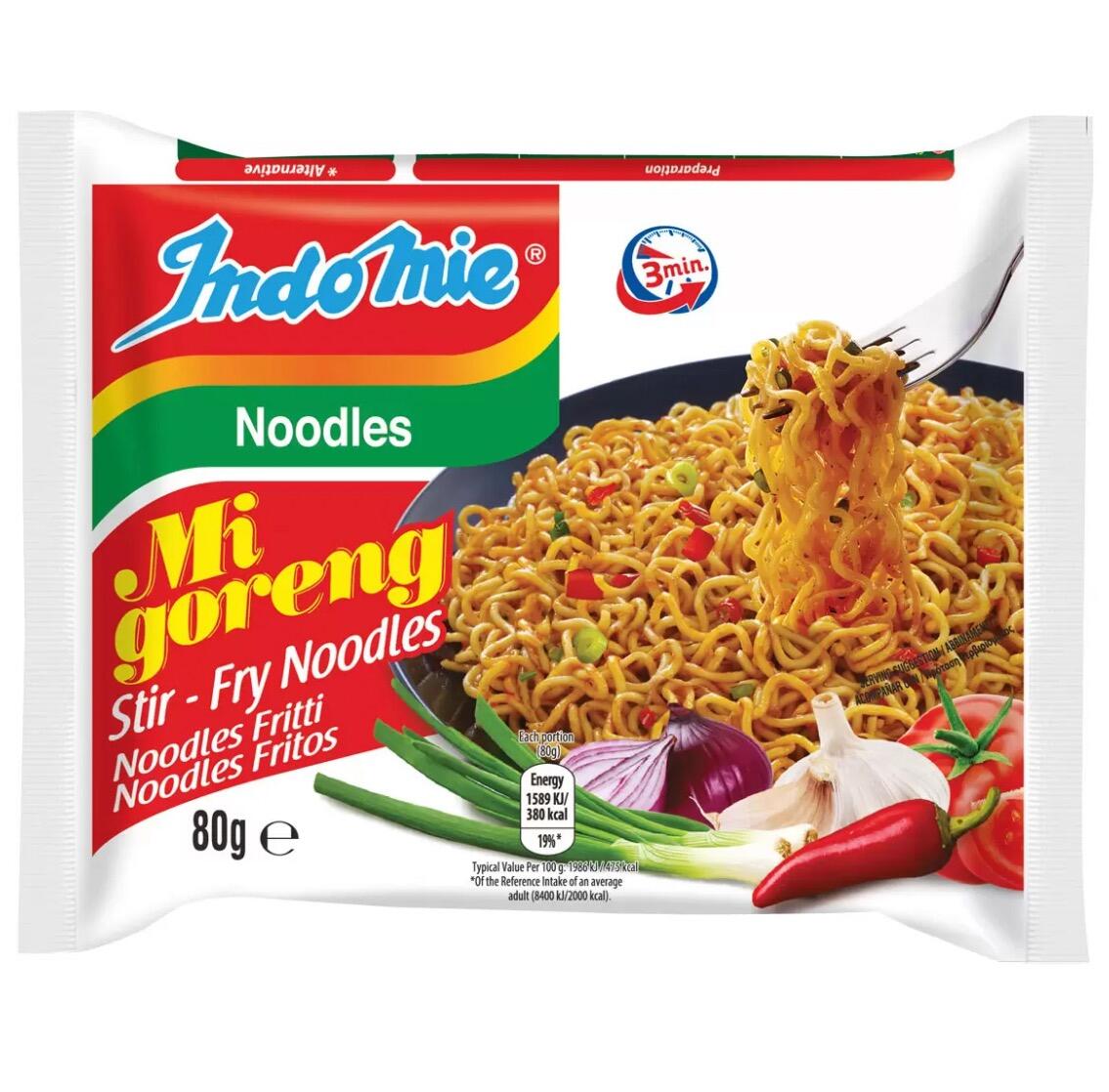 Indomie Mi Goreng Stir Fry Noodles, 40 x 80g - Authentic Indonesian Flavor