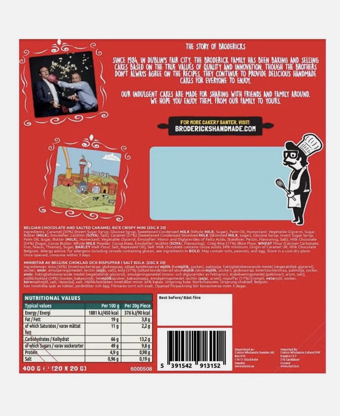 Broderick Brothers Salted Caramel Crispy Chunks | Belgian Chocolate 400g