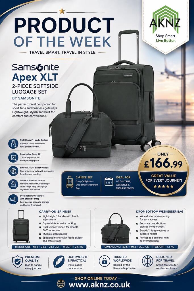 Product of the Week: Travel Smarter with the Samsonite Apex XLT 2-Piece Luggage Set
