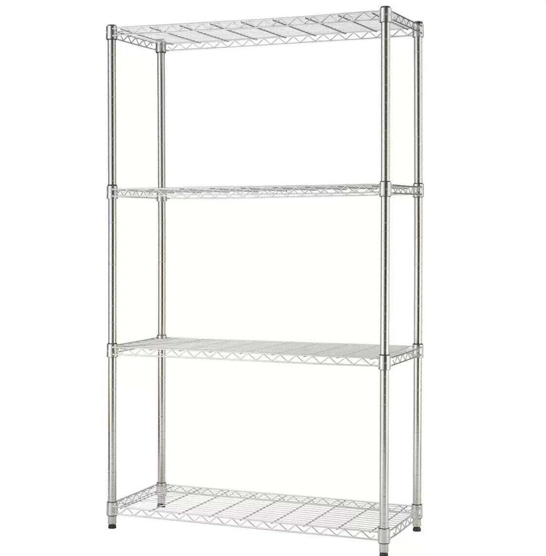 Trinity Storage TRINITY EcoStorage™ 4-Tier Chrome Storage Unit | Heavy-Duty Shelving ...