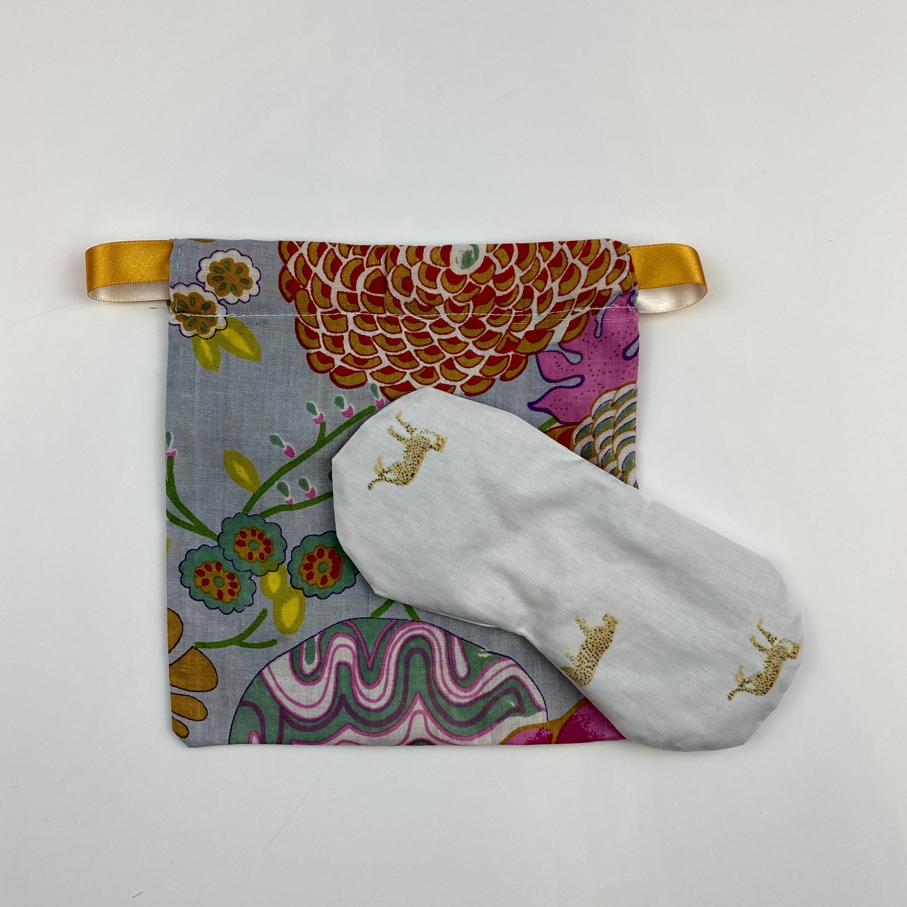 Lavender filled, weighted cotton eye pillow for yoga