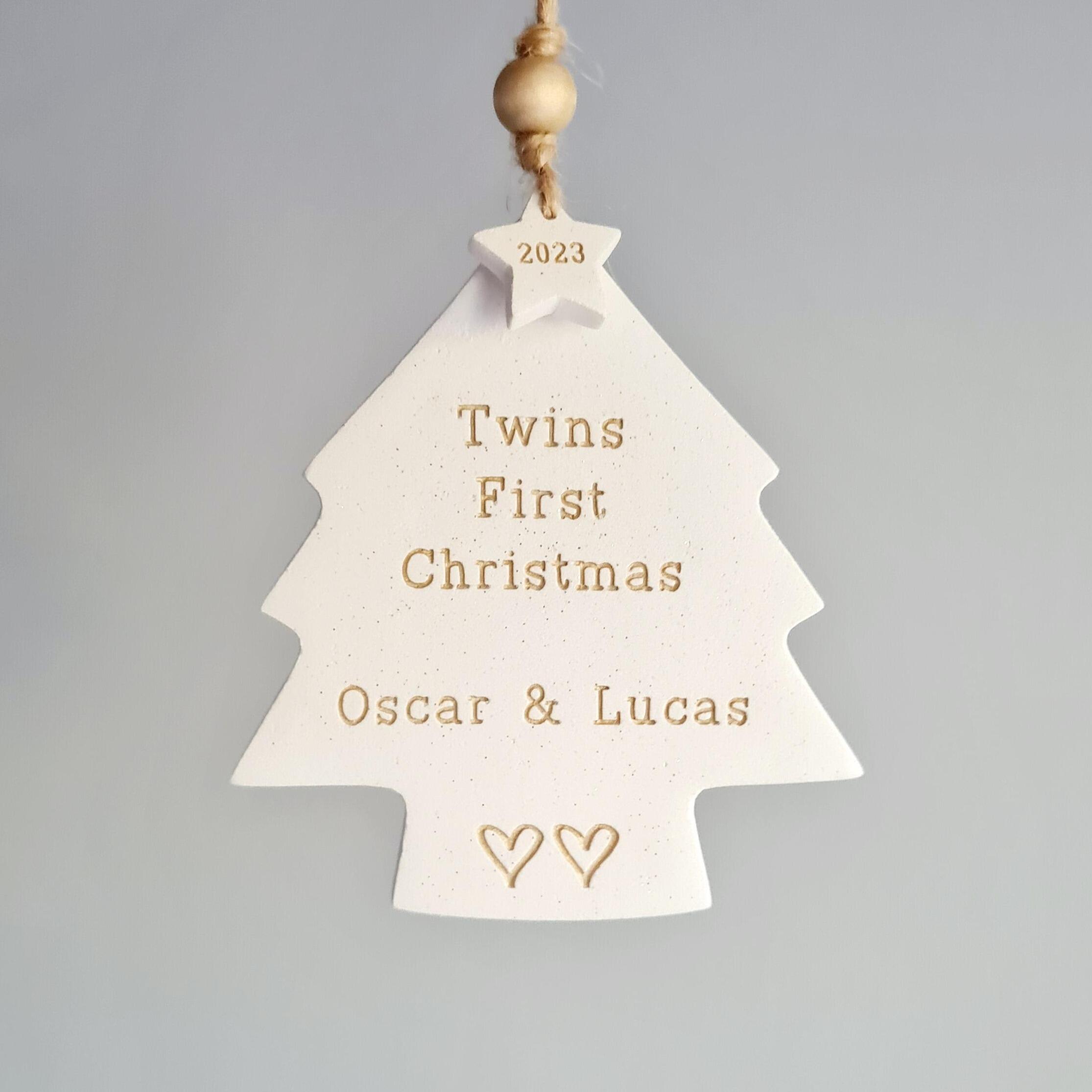 first christmas ornament for twins