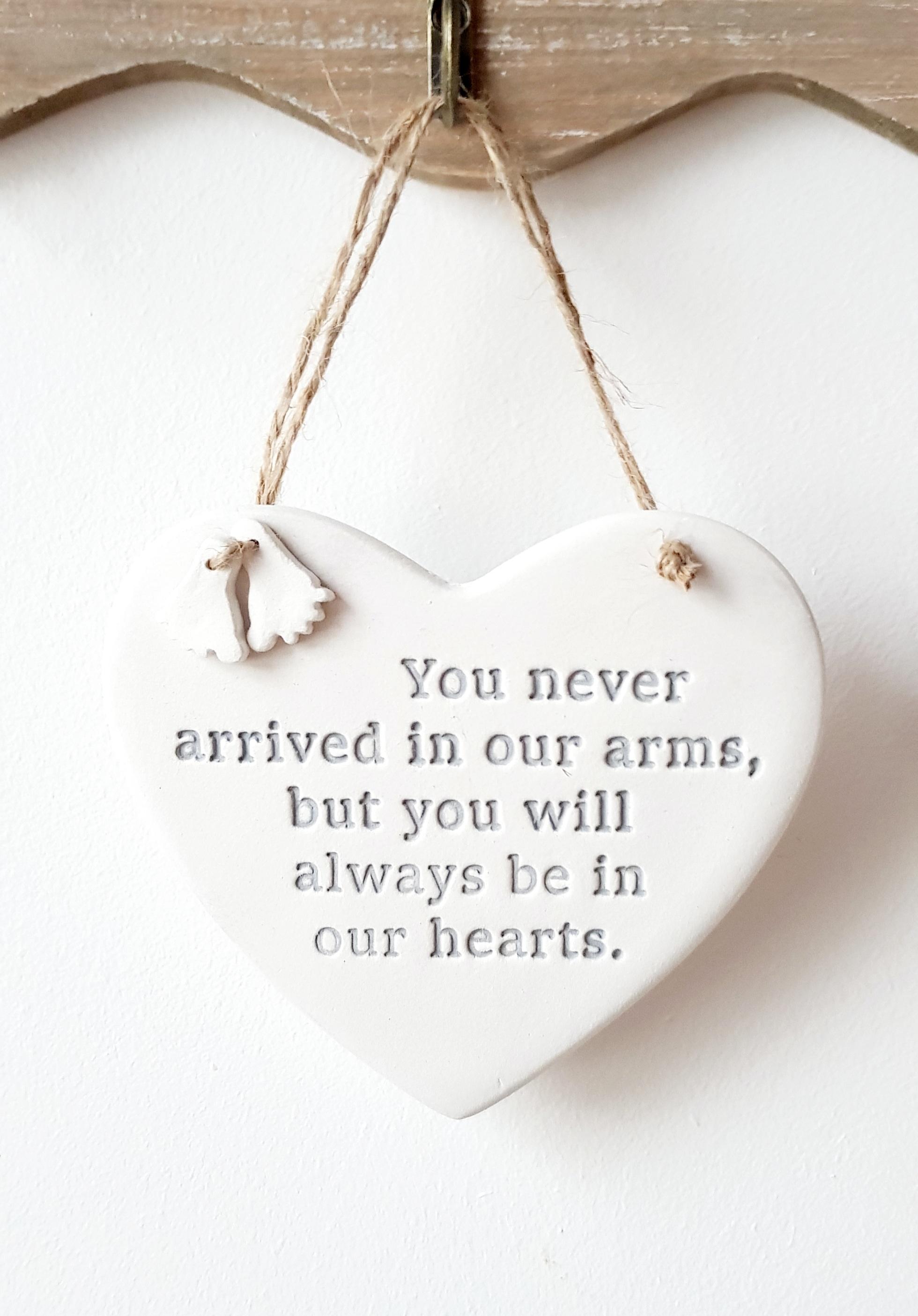 Never arrived in our arms miscarriage baby loss keepsake