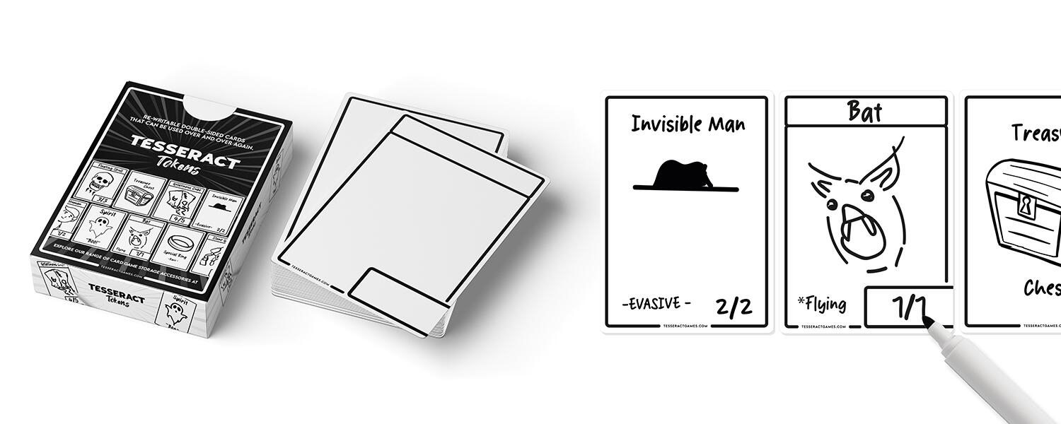 UNIVERSAL DOUBLE-SIDED DRY ERASE CARDS / TOKENS - ENHANCE YOUR MTG, FAB OR D&D GAMES >>