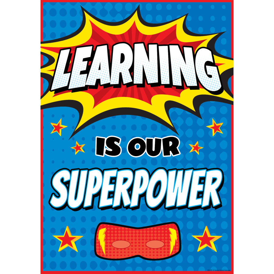 Posters Ecole | Learning is our Superpower Affiche de l'Ecole de Langue Anglaise