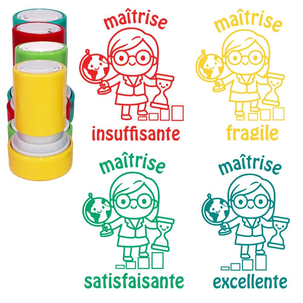 Lot de Tampons | Tampons Auto-Encreurs Maîtrise (Excellente, Satisfaisante, Fragile, Insuffisante)