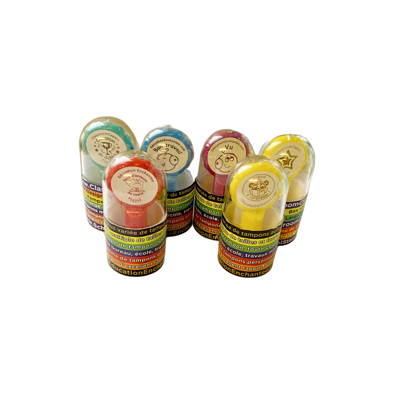 Lot De 6 Tampons Auto-encreurs MIJOMA – Colorés, Pour Bricolage Et Calendrier De L’Avent