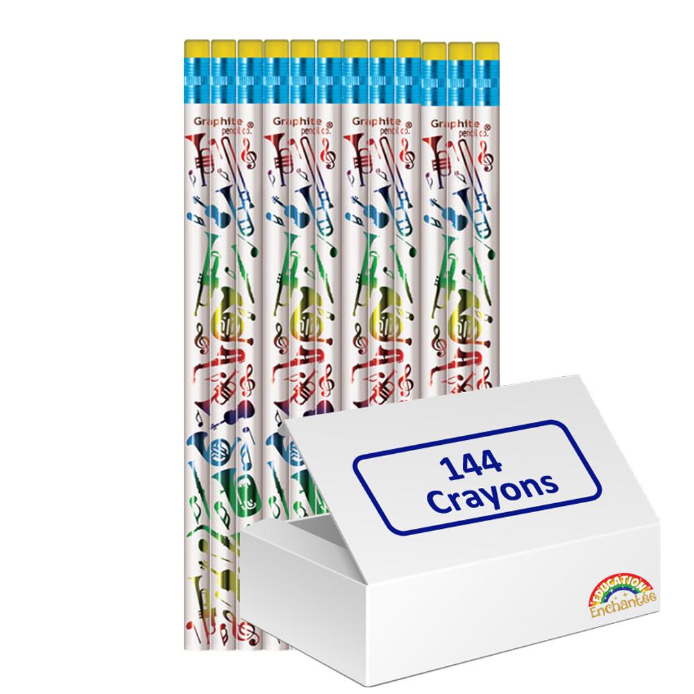 Crayons HB Gros | Instruments de Musique Crayons de Papier x 144 Boîte de Valeur