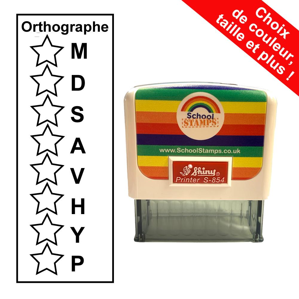 Tampon Auto-Encreur | Orthographe M D S A V H Y P Tampon d'Evaluation Enseignants