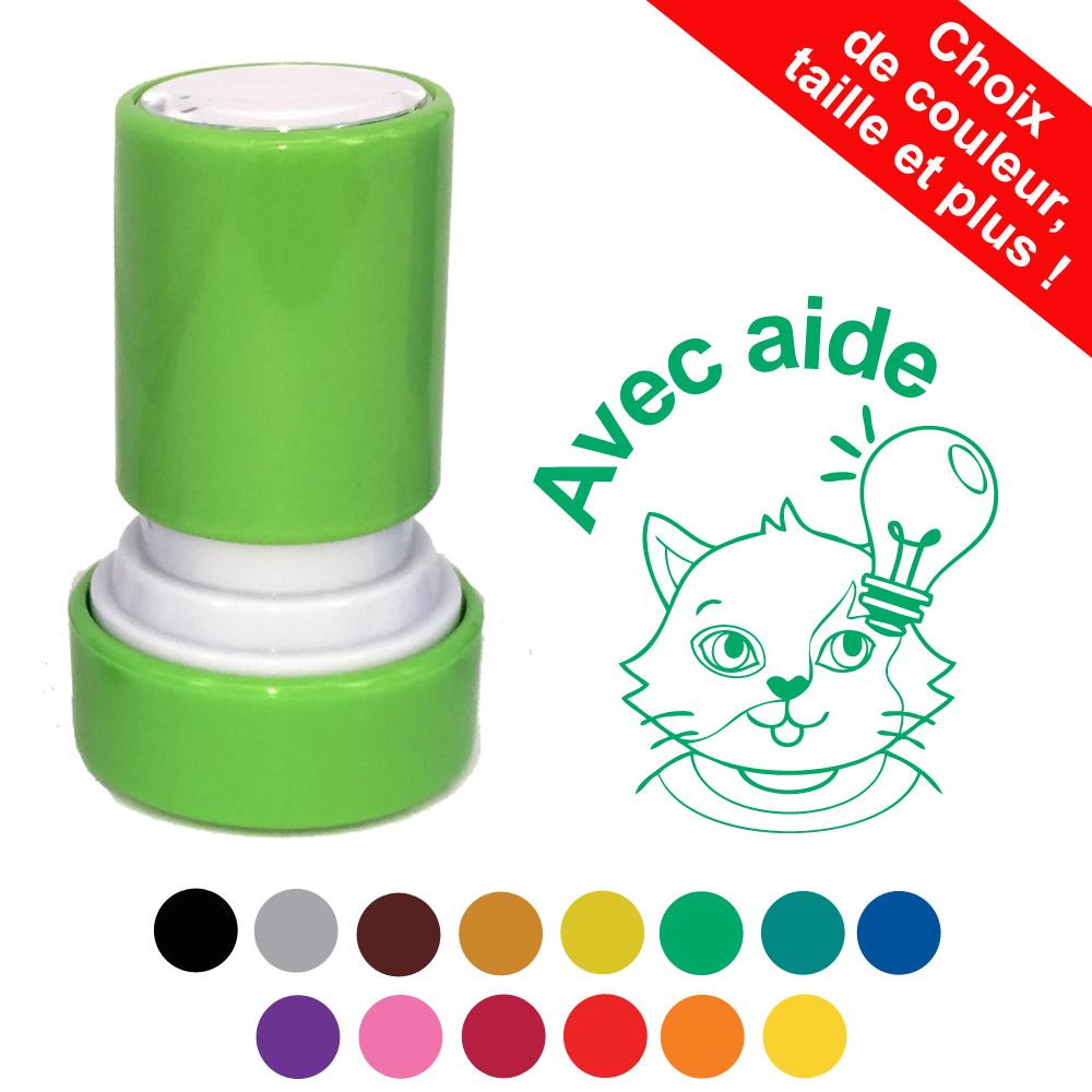Tampon Auto-Encreur "BRAVO !" Pour Enseignants - Encre Bronze, 22 Mm, Rechargeable