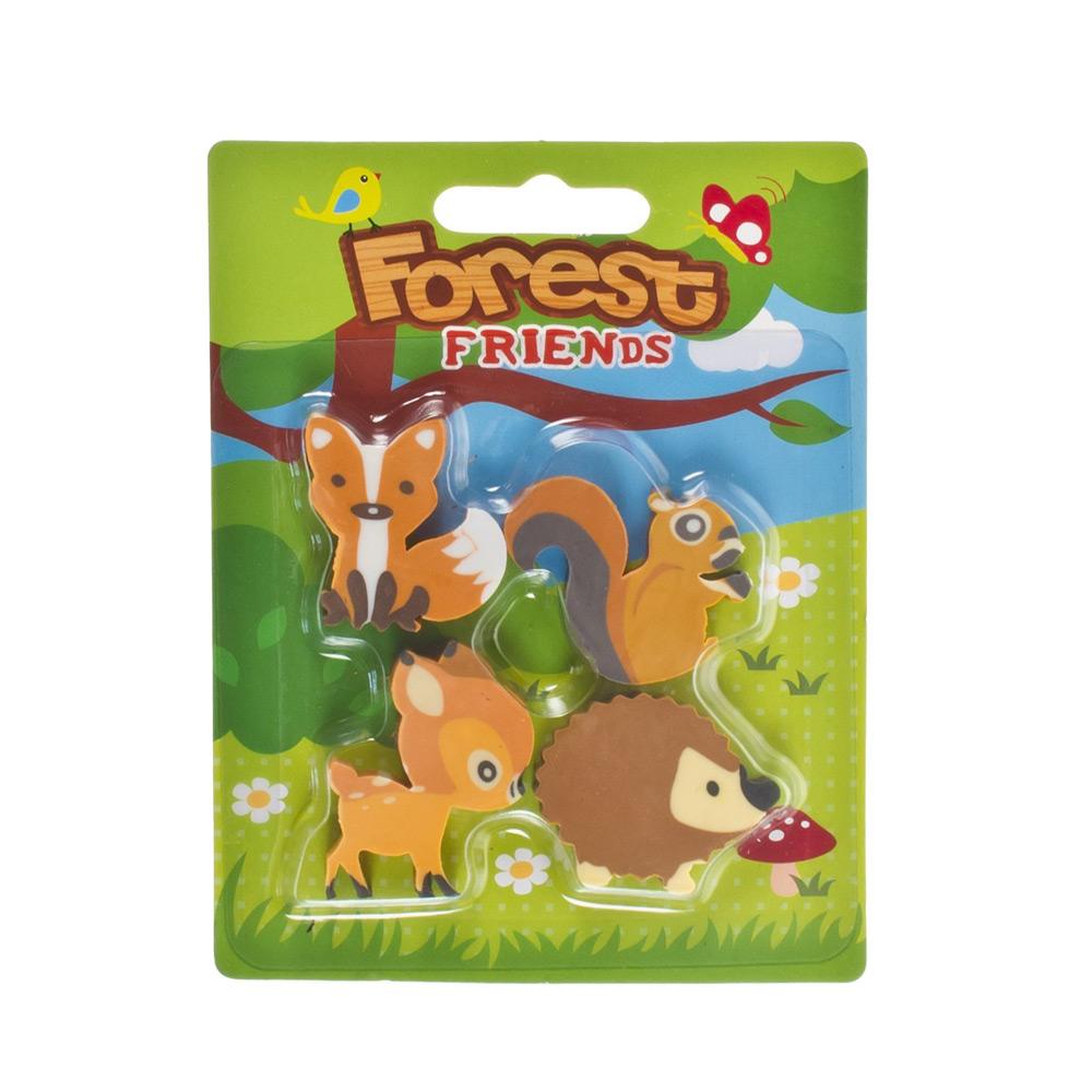 Gommes Enfants | Gommes - Motif Animaux de Forêt (Forest Friends).