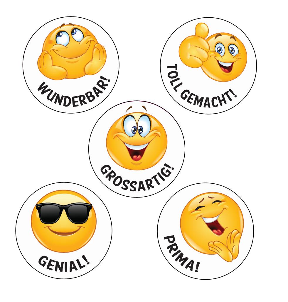 Autocollants Enseignants | Genial! Kool Smiles Emoji Autocollants de Récompense Allemand