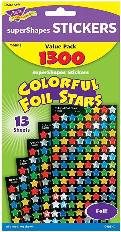 Star Stickers | Colorful Foil Stars (Etoiles) Autocollants Briliant Mini x 1300
