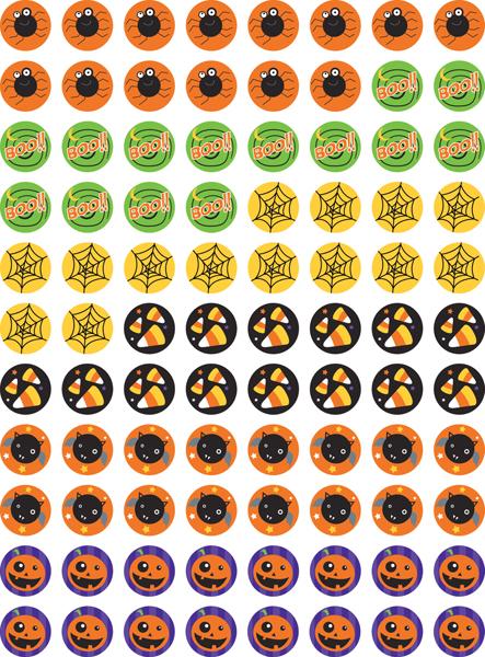 Halloween Stickers | 880 Halloween Hot Spots Autocollants Mini x 880