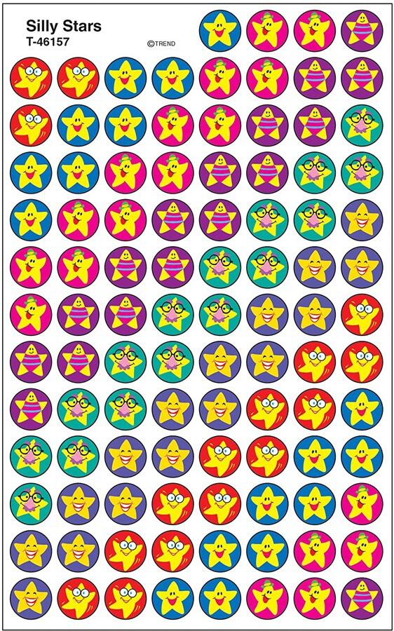 Stickers Enseignants | 800 Silly Stars (Etoiles) Autocollants Mini Récompense. 11mm. T46157