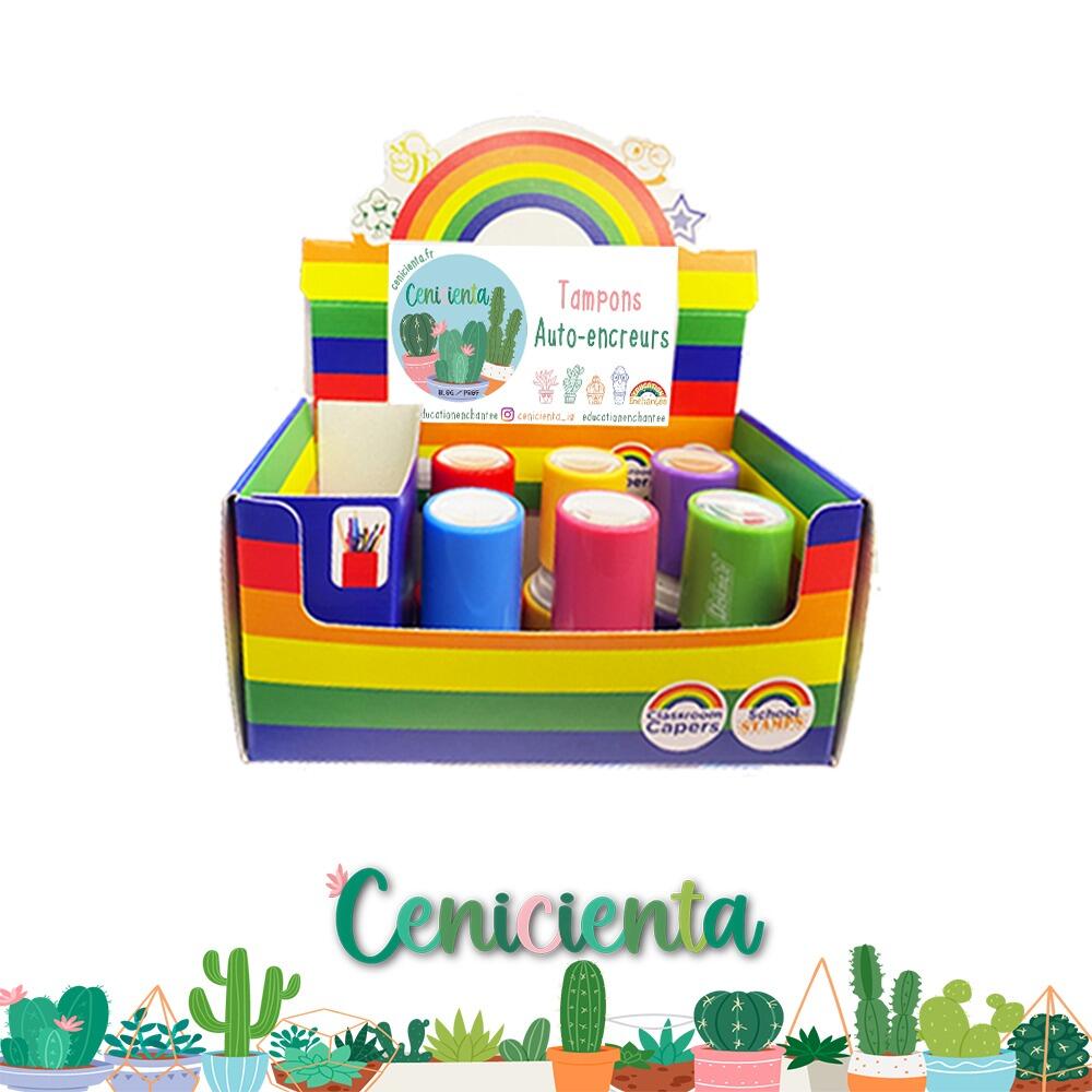 Tampons Enseignants Cenicienta |  Coffret de 6-8 Tampons Assortiment - Adorables Designs de Cactus !