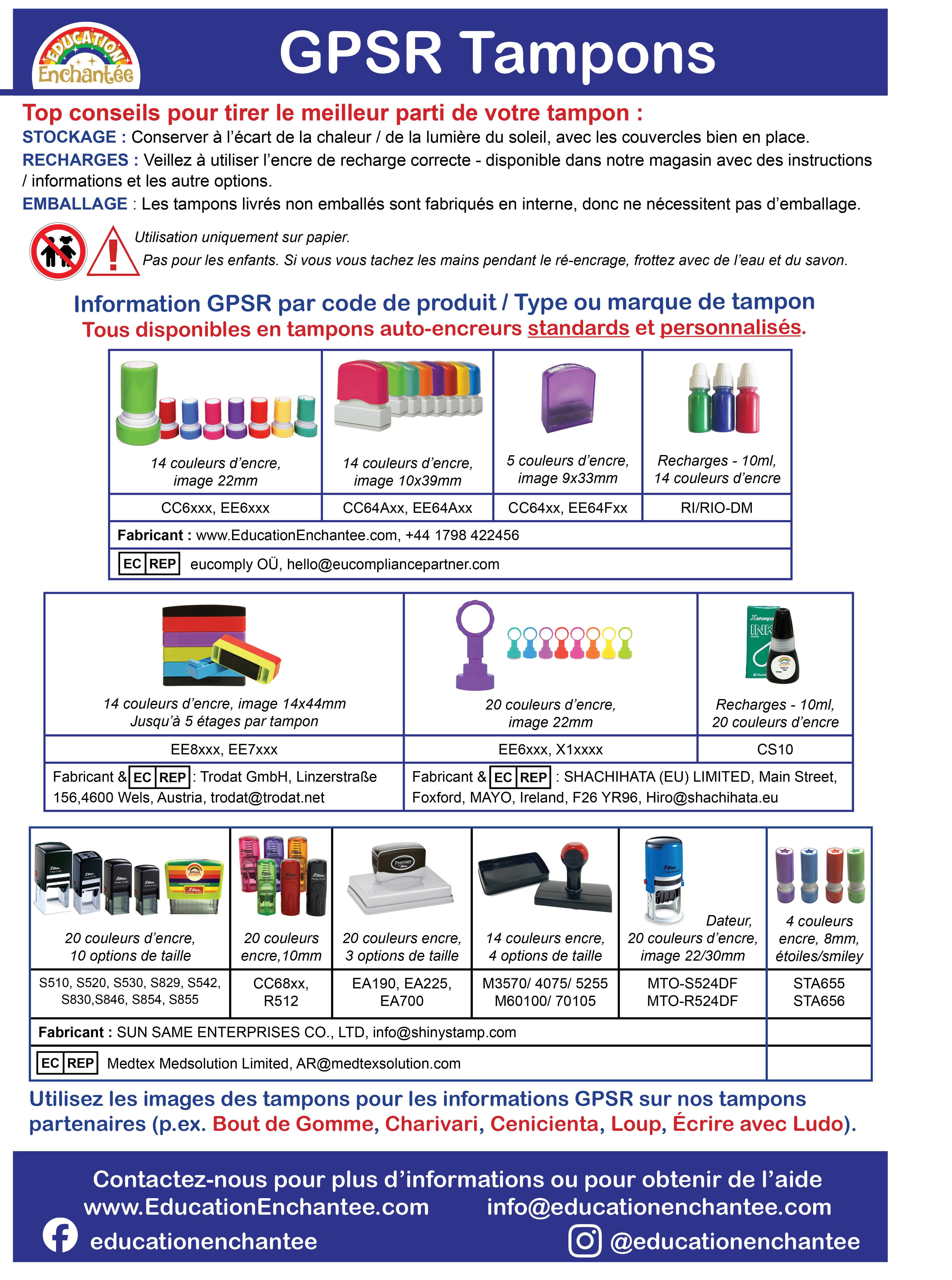 GPSR - Tampons Auto-Encreurs