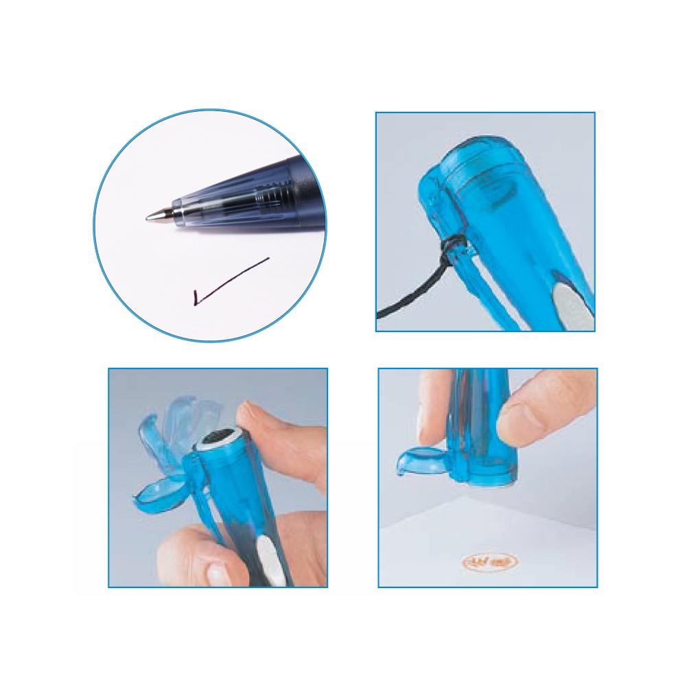 Artline Clix | Étoile Bleu Stylo Bille, Clix Pen Avec Tampon Intégré