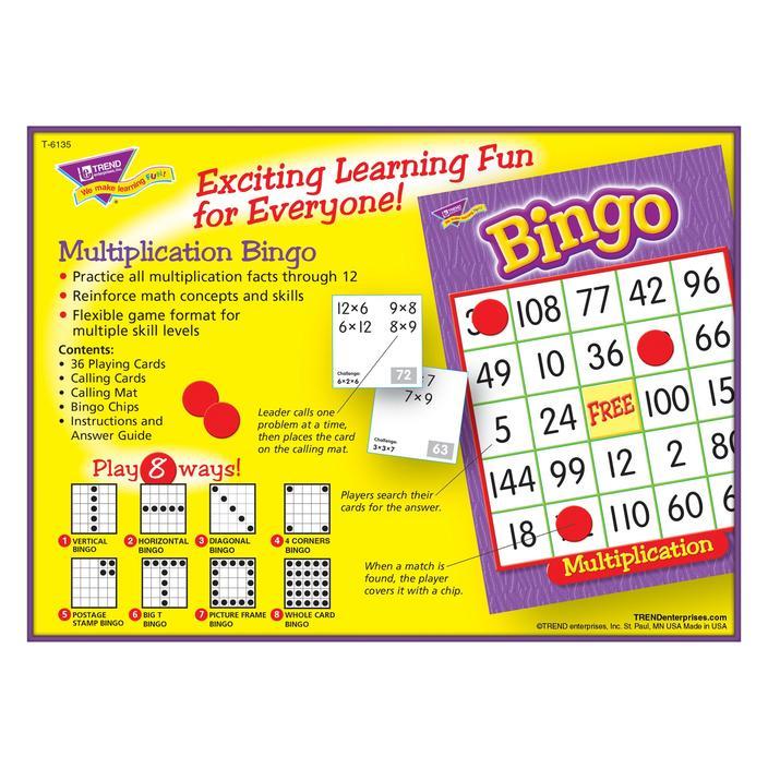 Jeu Educatif | Jeu de Bingo Multiplication pour 3-36 Joueurs