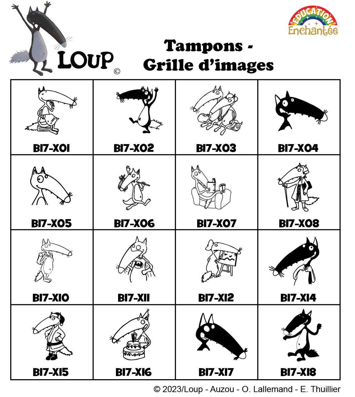 Tampons Personnalisés Loup  | Tampon Encreurs, Choix du Message Pour Féliciter Travail/Image/Couleur