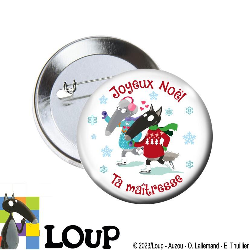 Badges | Joyeux Noël/Ta maîtresse Badges de la Collection Loup (Auzou Editions) Pour Les Enfants