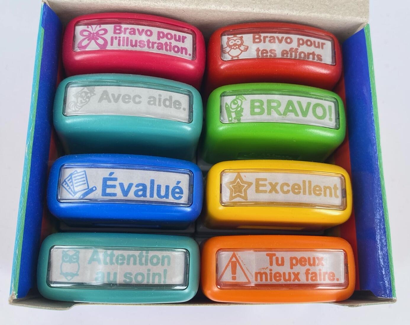 Tampons Enseignants Coffret 8 tampons de Mixtes Attention au soin